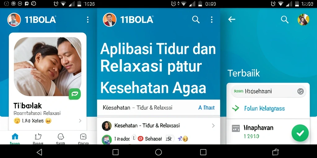 Antarmuka intuitif aplikasi 11BOLA untuk tidur dan relaksasi.