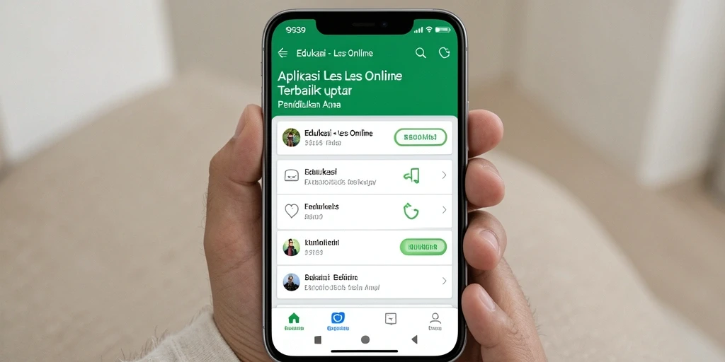 Antarmuka aplikasi Les Online 9939 yang modern dan intuitif.