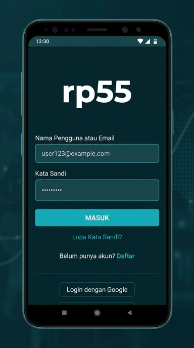 Tampilan halaman login rp55
